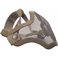 Militar-TLD Mascarilla protectora para airsoft (cinta elástica ajustable- rejilla metálica)- color Tan Envio 24 horas